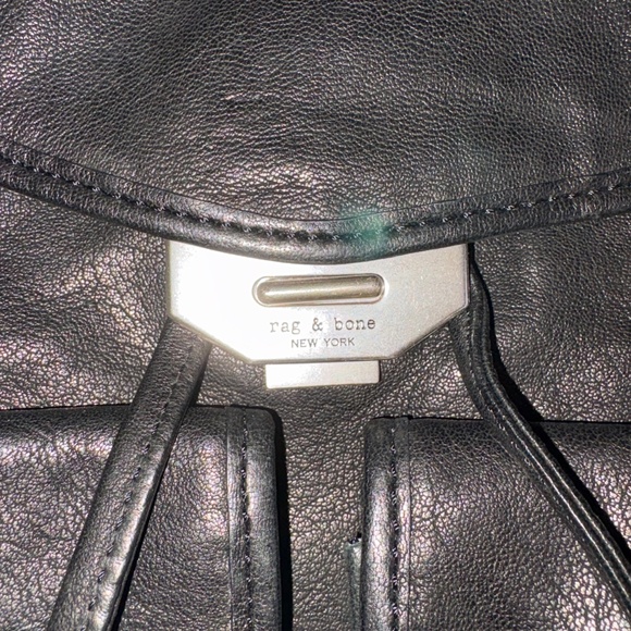 Rag & Bone Black Leather Small Field Backpack - Picture 2 of 11